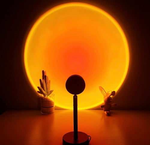 1 Pieces Sunset Lamp Projector 180 Degree Rotation Sunset Projection Light Led Night Light Floor Lamp With USB Port